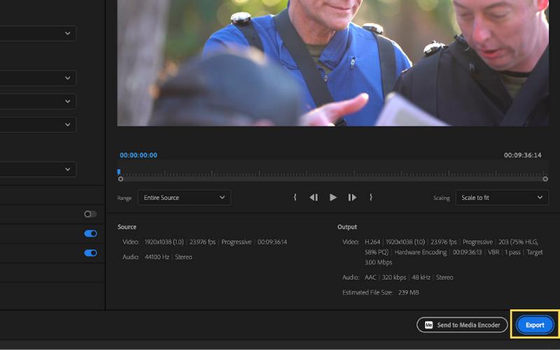 Export video trên Adobe Premier