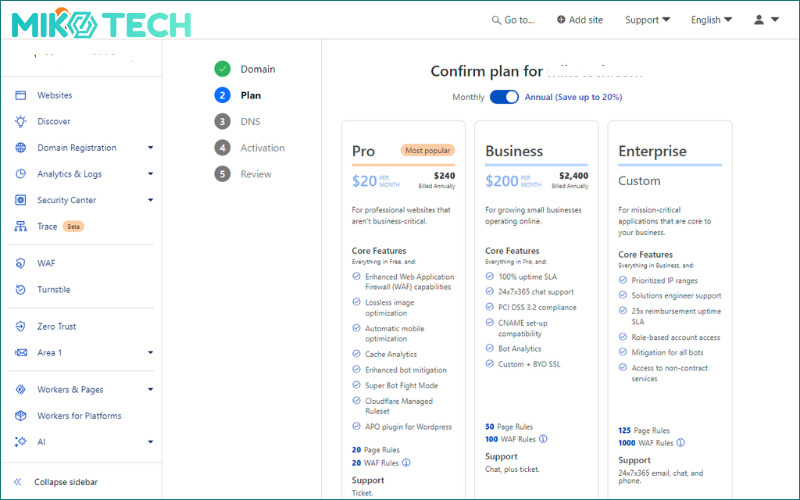 confirm plan cloudflare